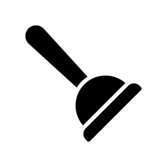 plumber icons related bathroom toilet plunger for flash vector in solid design,