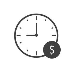 clock with dollar icon