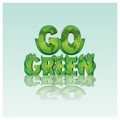 Go green lettering design
