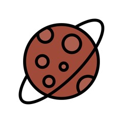 Obraz premium space or planet related saturn moon planet with circles vector with editable stroke