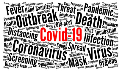 Covid-19 word cloud concept 