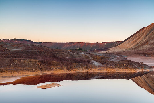 View of copper mine open pit in Rio Tinto, Spain
