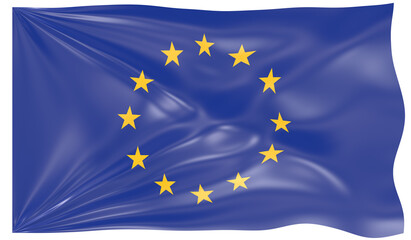 Detailed Illustration of a Waving Flag of European Union