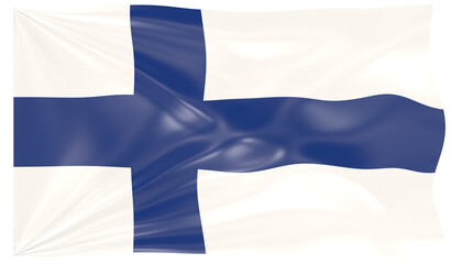 Detailed Illustration of a Waving Flag of Finland