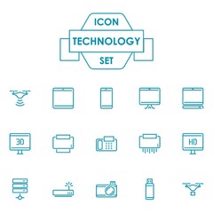 set of technological icons