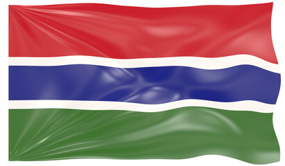 Detailed Illustration of a Waving Flag of Gambia