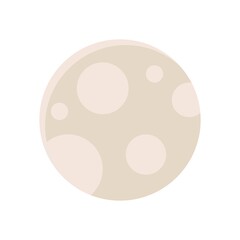 space or planet related moon planet with circles vector in flat style,