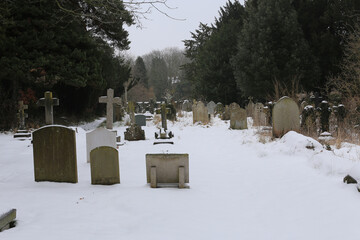 Snowy Oxford Churchyard