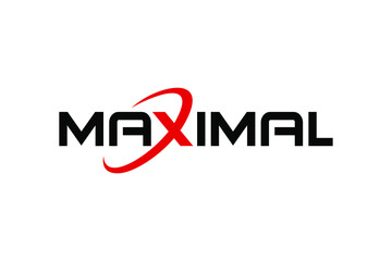 Typography of MAXIMAL with unique on 'X' letter ready to use. - obrazy, fototapety, plakaty
