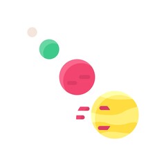 space or planet related planets or universe in air with consistency vector in flat style,