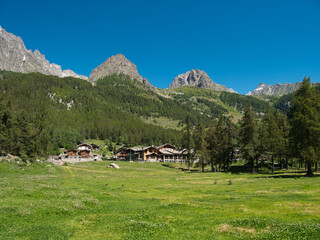 Fototapeta na wymiar Walk at the foot of the Alps, Italy, Aosta Valley, Italy.