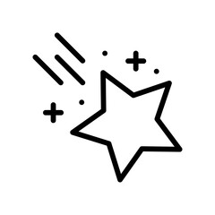 space or planet related star flying in air with plus signs vector in lineal style,