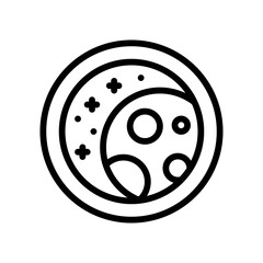 Fototapeta premium space related moon with space and circles, stars and moon vector in lineal style,