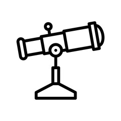 space related telescope or space tool with glasses and stand vector in lineal style,