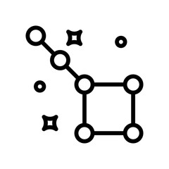 space or planet related constellation with circle and stars vector in lineal style,