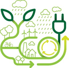 go green lettering design