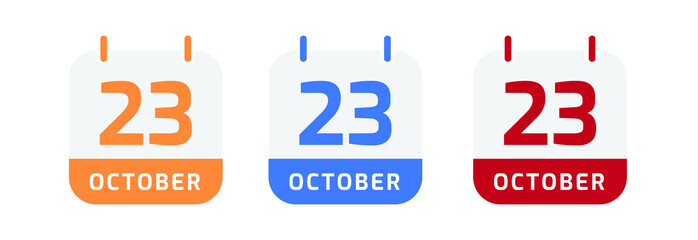 23 October calendar vector design