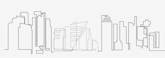 City landscapes line vector illustration