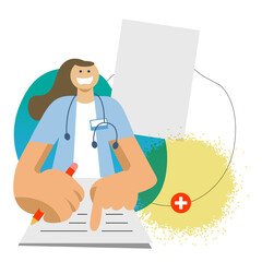 doctor with stethoscope and clipboard
