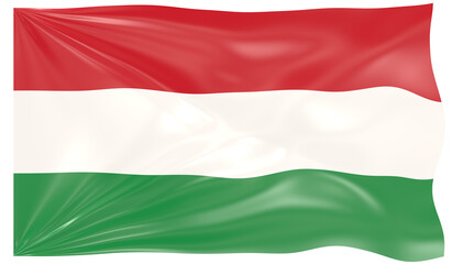 Detailed Illustration of a Waving Flag of Hungary