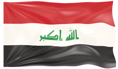 Detailed Illustration of a Waving Flag of Iraq
