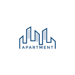 ABSTRACT ILLUSTRATION APARTMENT BUILDING LOGO DESIGN VECTOR FOR YOUR BUSINESS