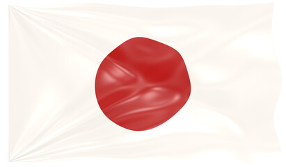 Fototapeta premium Detailed Illustration of a Waving Flag of Japan