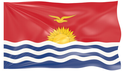 Detailed Illustration of a Waving Flag of Kiribati