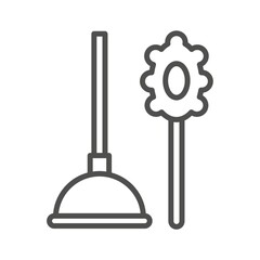 Plunger and toilet brush