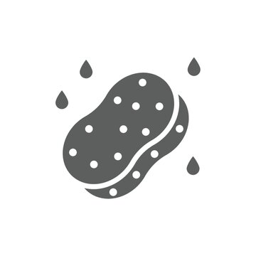 gray sponge with water drops clip art preview