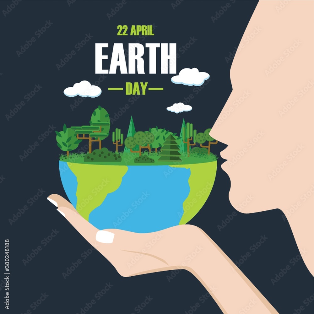 Wall mural earth day design