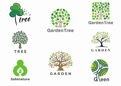 Natural icon packs or logos for tree and mountain themed branding are suitable for your current company, easy to edit and customize, add your brand or company name