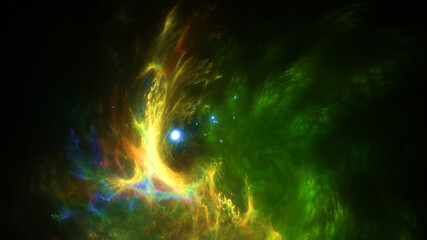 3d effect - abstract space scene