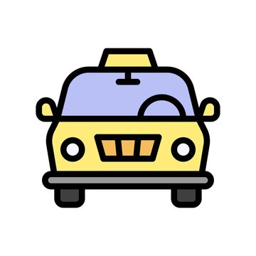 summer holiday related summer car or texi with lights and mirror vector with editable stroke,