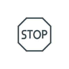 Stop line icon, Traffic regulatory and warning stop sign, vector graphics, a linear pattern on a white background, eps 10.