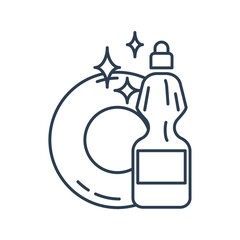 cleaning spray bottle with a plate