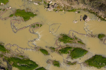 Brewarrina  historical aboriginal fish traps on the Barwon river in the far north west of New South Wales, Australia.