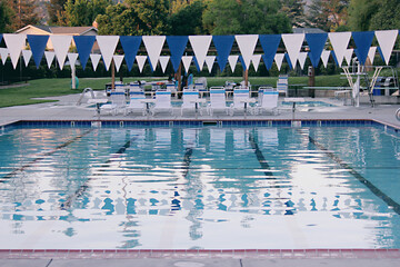 Empty lap pool in the summertime
