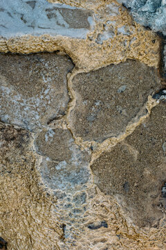 Roughly textured surface of a rock in nature