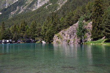 Fototapeta na wymiar Lexert Lake, Aosta Valley, Italy.Municipality of Bionaz.