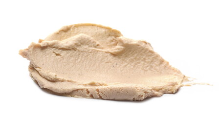 Tuna pate, fish paste spread isolated on white background
