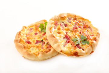 quiche lorraine isolated on white background