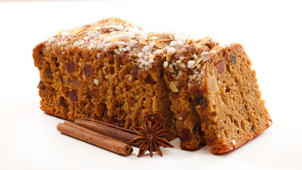 gingerbread cake isolated on white background