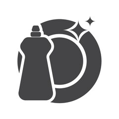 dishwasher detergent and plate