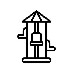 summer holiday related cradle slides with roof and chairs vector in lineal style,