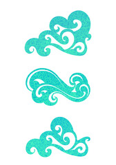 Waves vector set, element design, sign symbol or logo, natural water, aqua. Wave background.	
