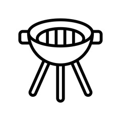 summer holiday related grill for beef roasting with stand vector in lineal style,