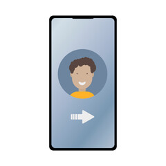 Mobile devices, communication, interaction. Phone numbers of a son or friend, husband, family rate, parental control. Flat vector illus