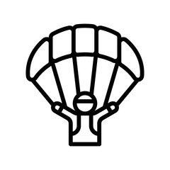 summer holiday related boy or character flying with parachute vector in lineal style,