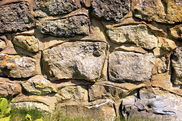 stone wall texture in a garden